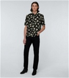 Saint Laurent Short-sleeved floral silk shirt