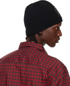VETEMENTS Black Leather Biker Cross Logo Beanie