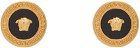 Versace Gold & Black Enamel Medusa Stud Earrings