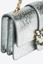 Pinko Pinko Galleria Mini Love Bag One In Punched Reptile Skin Silver Light Gold