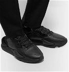 Y-3 - Kaiwa Suede-Trimmed Leather and Neoprene Sneakers - Black