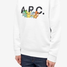 A.P.C. Men's x Pokémon The Crew Crew Sweater in White