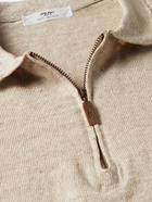 Inis Meáin - Linen and Cotton-Blend Half-Zip Polo Shirt - Neutrals