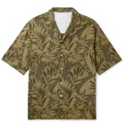 OFFICINE GÉNÉRALE - Eren Camp-Collar Printed Cotton-Voile Shirt - Green