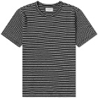 Officine Generale Men's Officine Générale Fine Stripe T-Shirt in Black/Ecru