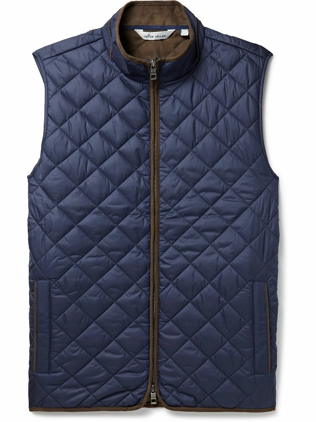 Photo: Peter Millar - Essex Fleece-Trimmed Quilted Padded Shell Gilet - Blue