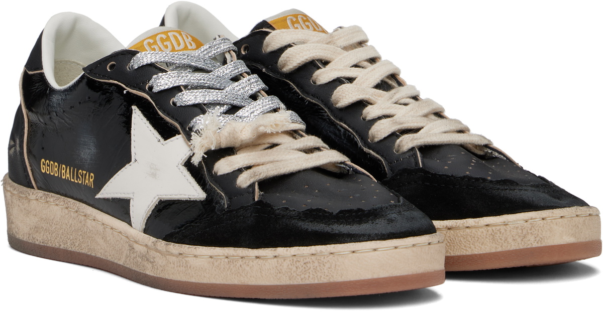 Golden Goose Black Ball Star Destroyed Toe Sneakers Golden Golden Goose Black Ball Star Destroyed Toe Sneakers Golden