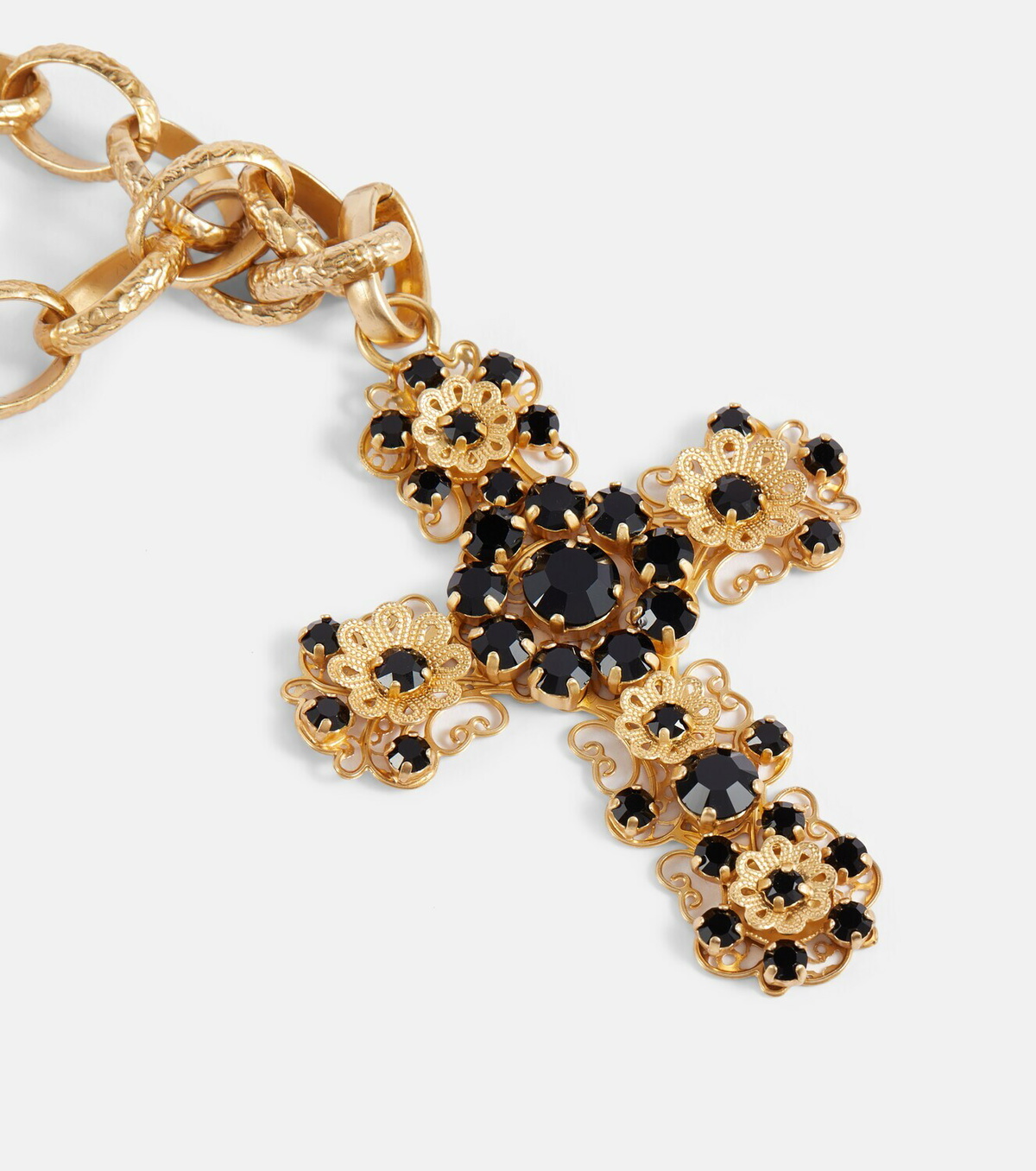 【Dolce&Gabbana】 x Kim embellishedチェーンネックレス x Kim embellished chain necklace in gold - Dolce Gabbana