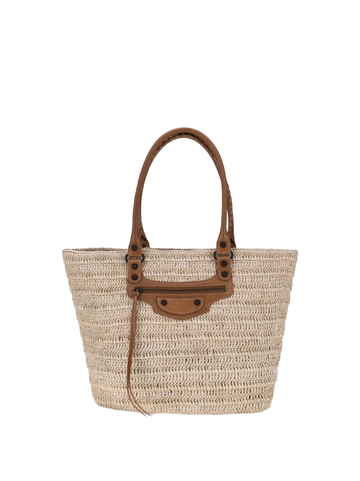 BALENCIAGA - Medium Straw Blend Beach Bag Balenciaga