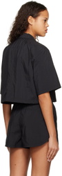 Juun.J Black Cropped Shirt