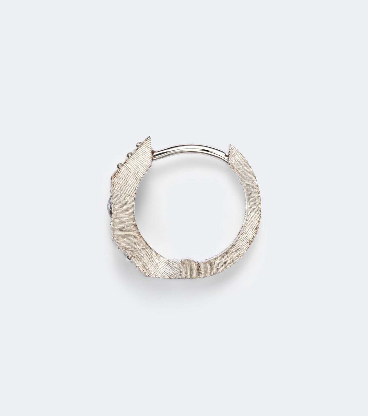 Marie Lichtenberg Ecrou 18kt white gold single hoop earring with diamonds