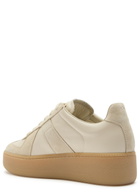 Maison Margiela Replica Wedge Panelled Leather Sneakers Beige
