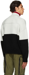 Rhude Black & Off-White Wool Colorblock Turtleneck