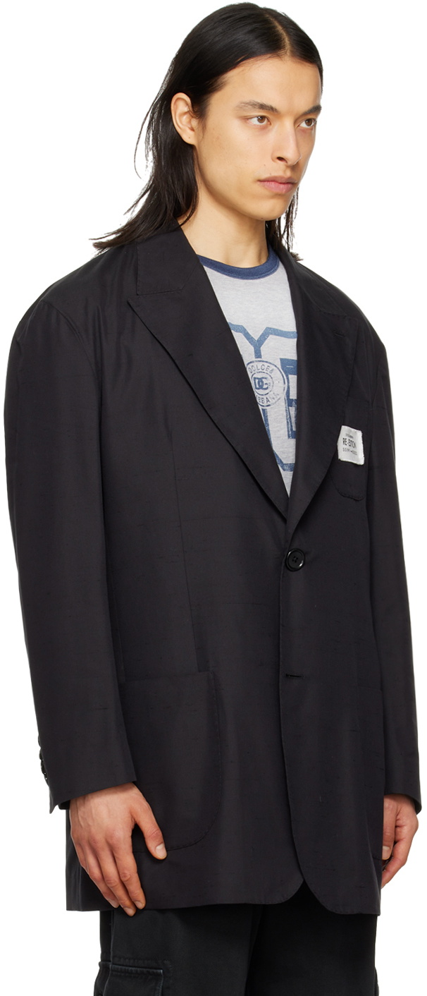 Dolce & Gabbana Black Deconstructed Blazer Dolce & Gabbana