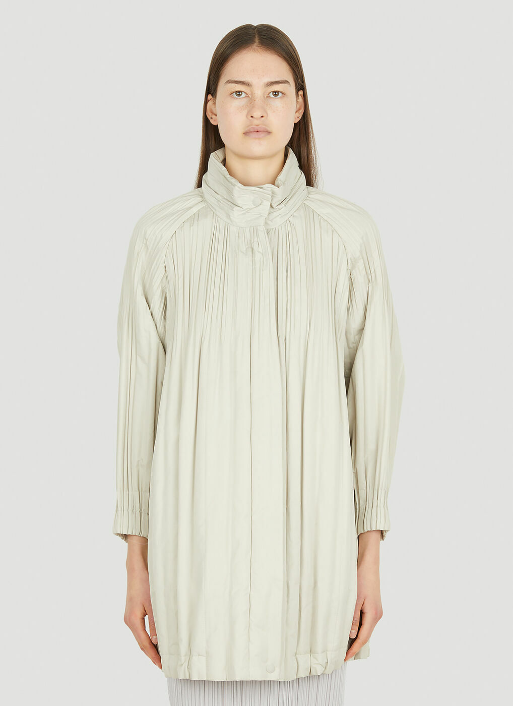 Padded Pleated Jacket in Beige Pleats Please Issey Miyake