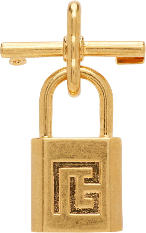 Photo: Balmain Brass Pulse Padlock Brooch
