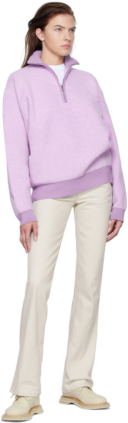 Jacquemus Purple 'La Maille Berger' Half-Zip Sweater