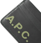 A.P.C. - Andre Logo-Print Leather Cardholder - Dark green