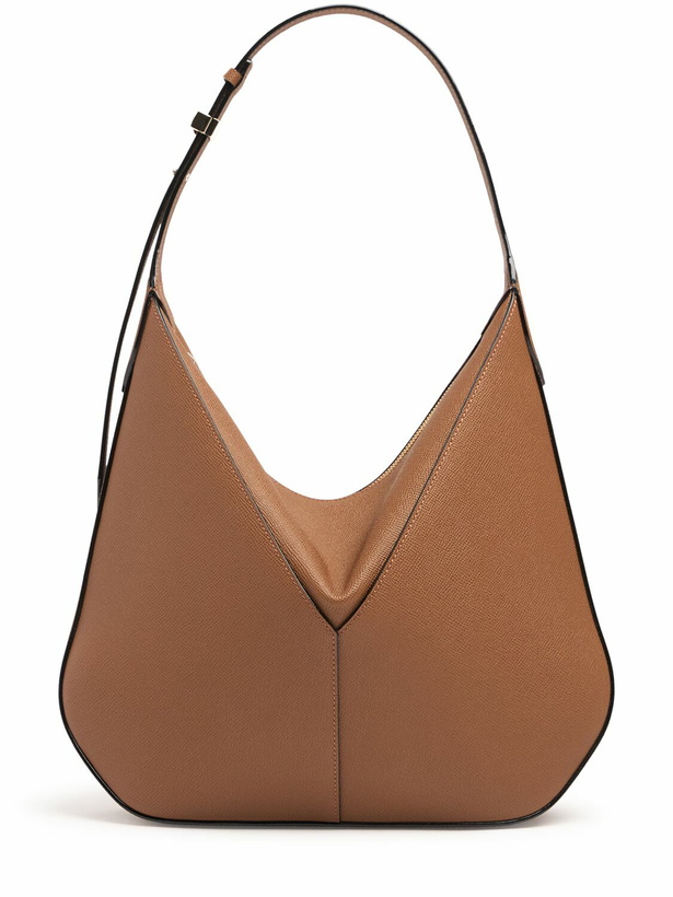 Photo: VALEXTRA Small Vivi Leather Hobo Bag