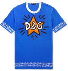 Dolce & Gabbana - Slim-Fit Logo-Print Cotton-Jersey T-Shirt - Blue