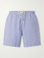 Orlebar Brown - Mastiff II Straight-Leg Mid-Length Striped Seersucker Swim Shorts - Blue