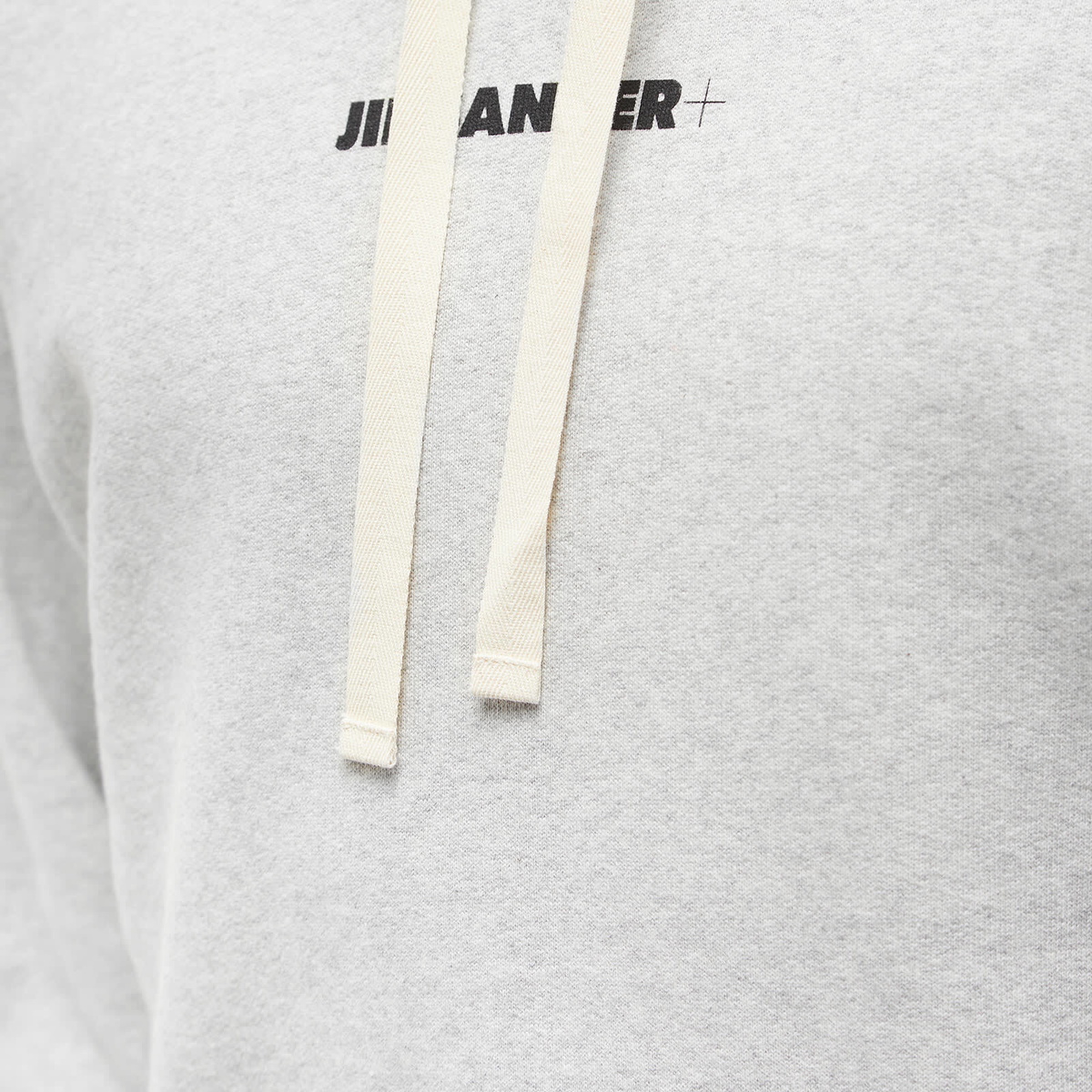 Jil Sander Men's Plus Logo Popover Hoody in Open Grey Jil Sander