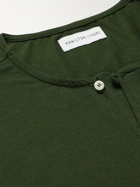 Hamilton And Hare - Stretch Lyocell and Cotton-Blend Henley Pyjama Top - Green