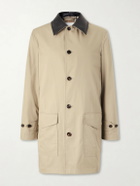 Burberry - Leather-Trimmed Cotton-Gabardine Trench Coat - Neutrals