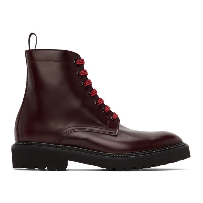 Photo: Paul Smith Burgundy Farley Lace-Up Boots