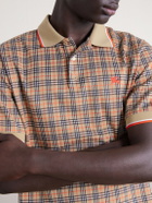 Burberry - Logo-Embroidered Checked Jacquard Polo Shirt - Neutrals