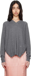 Commission Gray Double Front Sweater