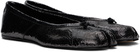 Maison Margiela Gunmetal Tabi Broken Mirror Ballerina Flats