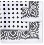 Turnbull & Asser - Printed Silk-Twill Pocket Square - White