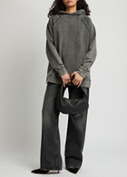Represent Monster Hooded Cotton Sweatshirt Grey