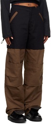 SPENCER BADU Black & Brown Cargo Trousers