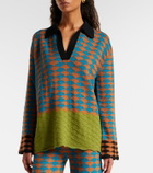 La DoubleJ Intarsia wool polo sweater