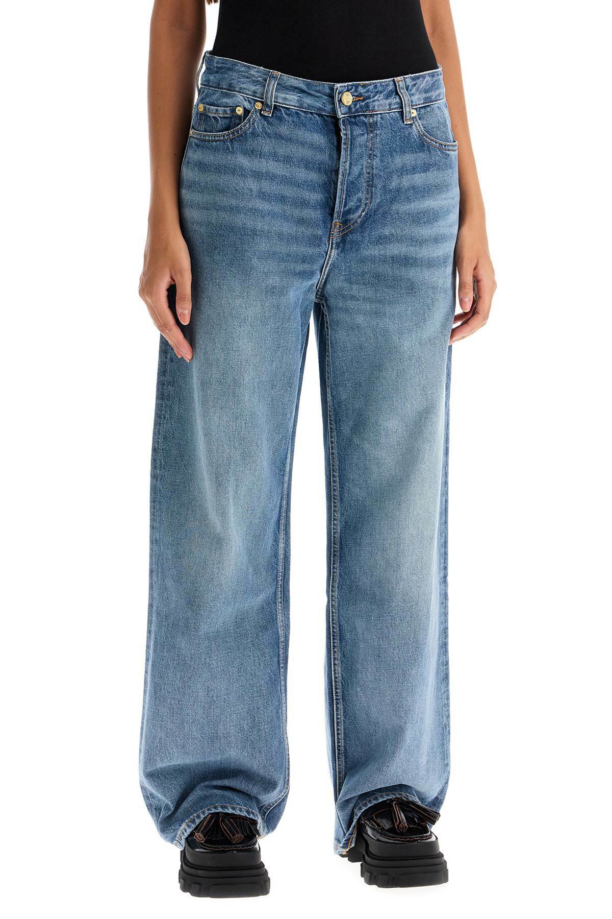 デニム・ジーパン GANNI DENIM BAGGY JEANS GANNI baggy jeans with iz Blue GANNI