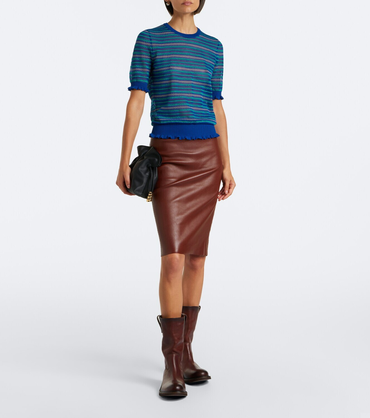 Stouls Gilda leather midi skirt