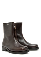 Our Legacy Camion Grained Leather Ankle Boots Brown