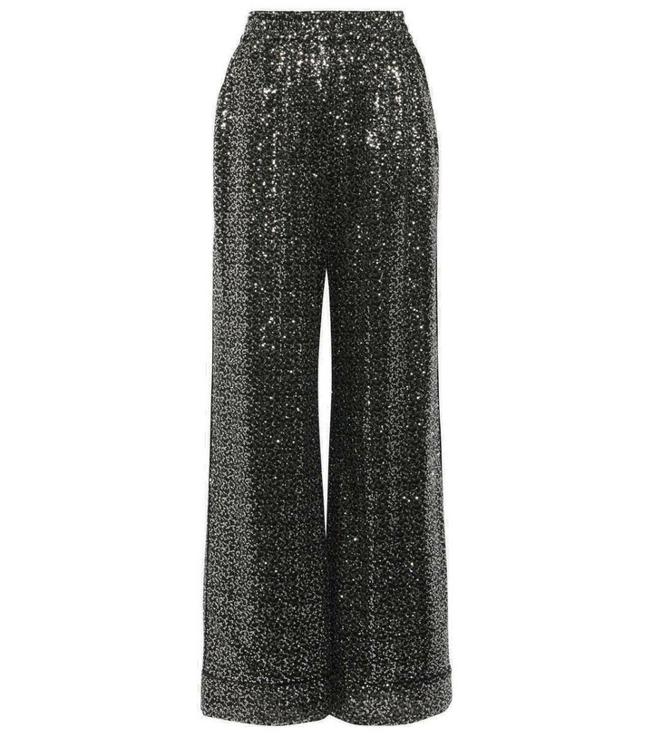 Photo: Dolce&Gabbana Sequined high-rise wide-leg pants