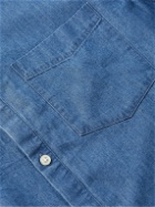 Club Monaco - Slim-Fit Cotton-Chambray Shirt - Blue