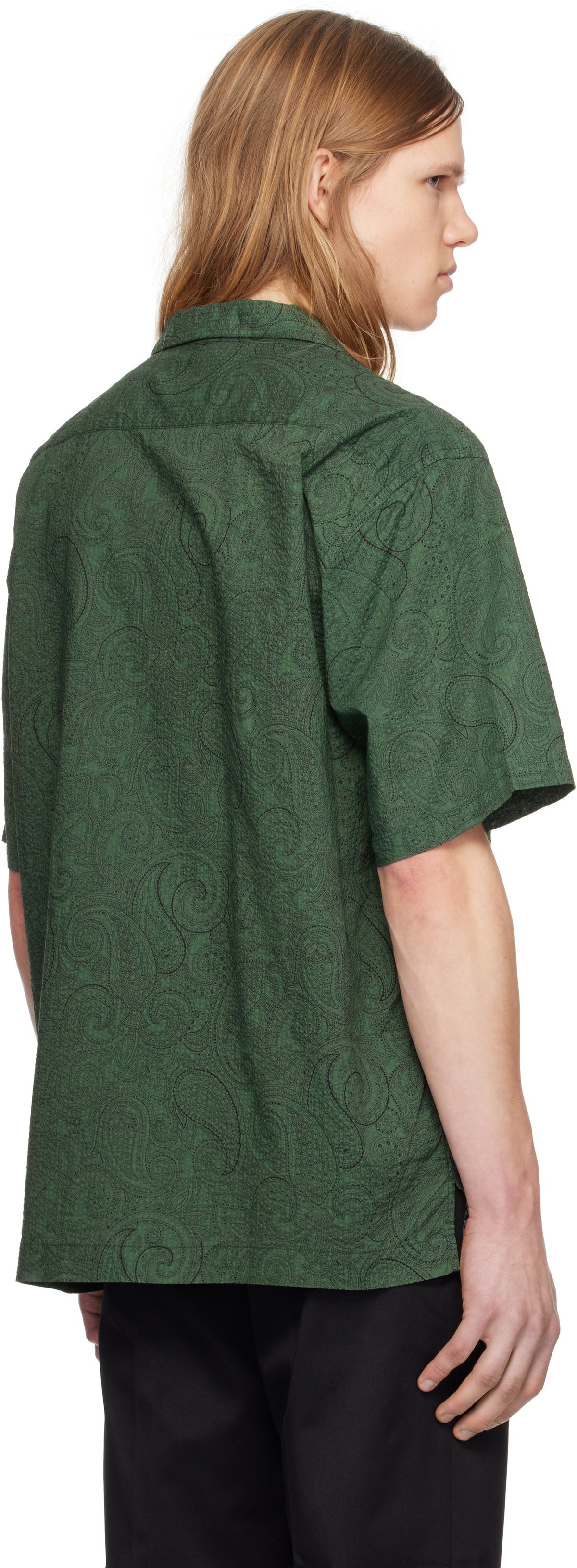 Pilgrim Surf + Supply Green Sam Paisley Short Sleeve Shirt