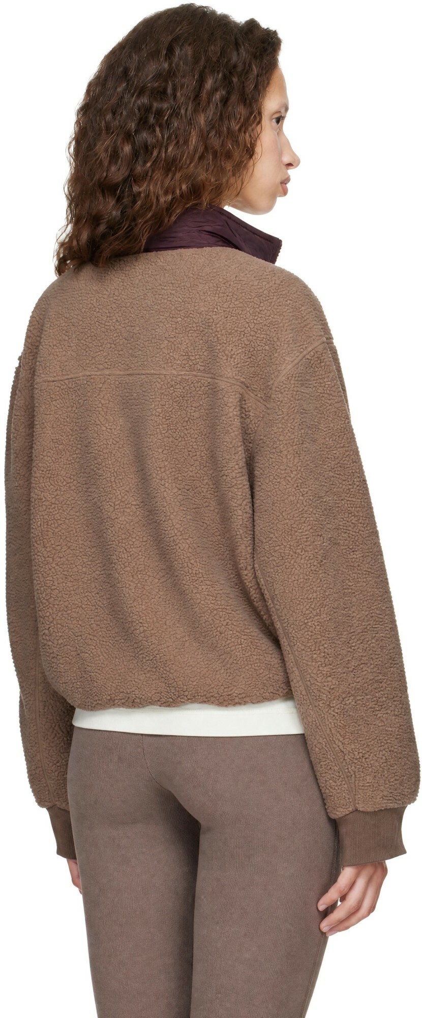 Entire Studios Brown System Half Zip Fleece Sweater