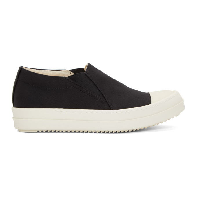 Rick Owens Drkshdw Black and White Boat Sneakers Rick Owens Drkshdw