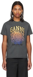GANNI Gray Flower T-Shirt