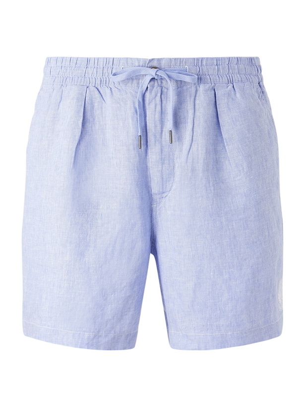 Photo: Polo Ralph Lauren - Wimbledon Straight-Leg Linen-Woven Shorts - Blue
