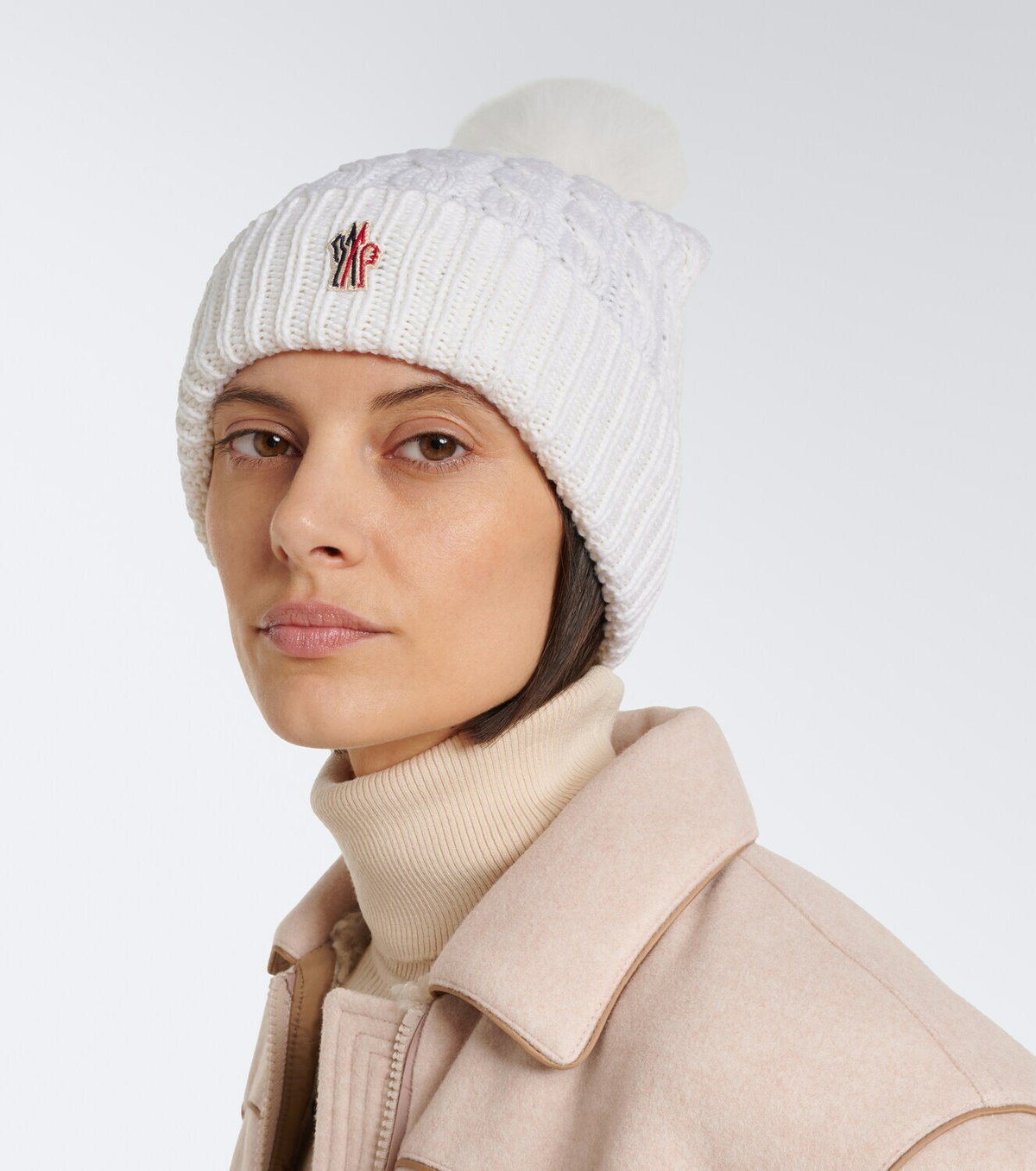 Moncler Grenoble Cable-knit virgin wool beanie