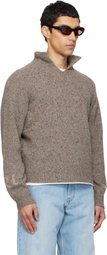 ERL Taupe Slit Neck Sweater