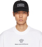 Versace Black Cotton Drill Embroidered Cap