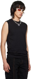 Marine Serre Black Sleeveless T-Shirt